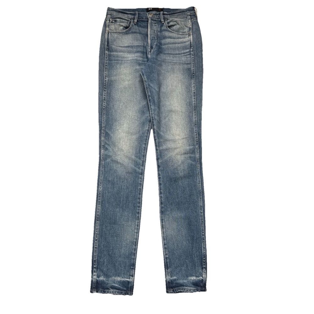 3x1 NYC High Rise Skinny Jeans 26 (26x32.5) Gigi Blue Button Fly Stretch Womens